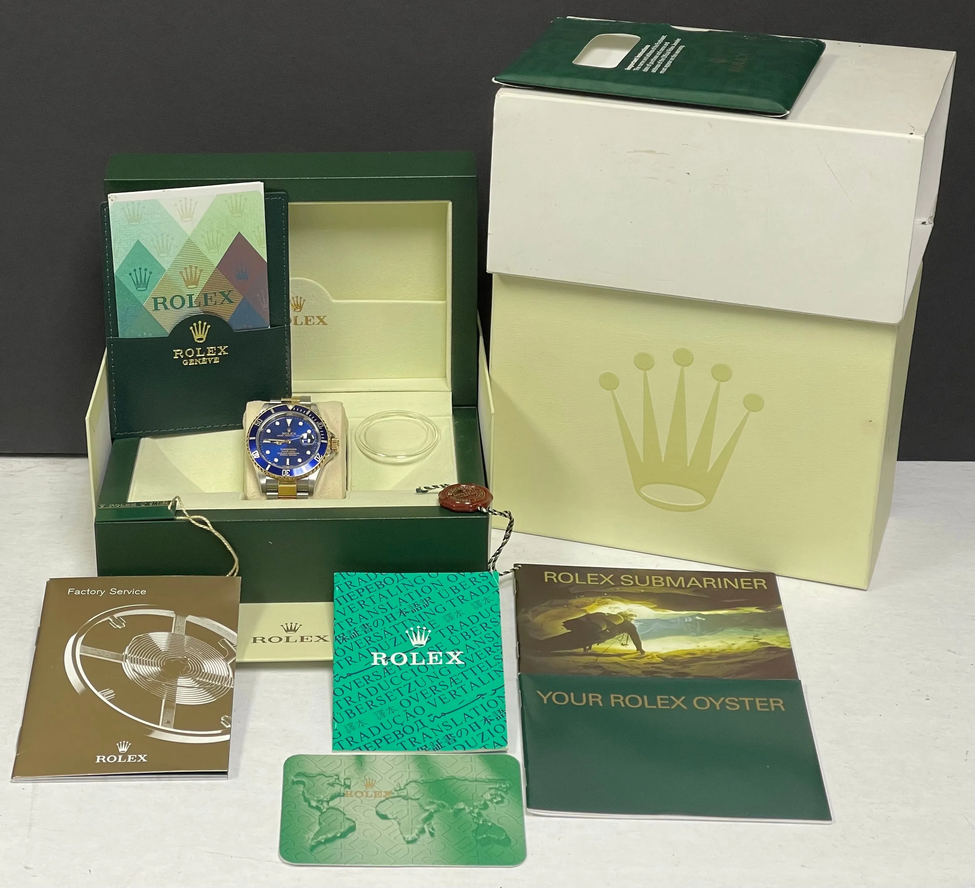 Rolex Submariner Date #Z SEL Full B&P 16613 Blue Dial Automatic Men's Watch