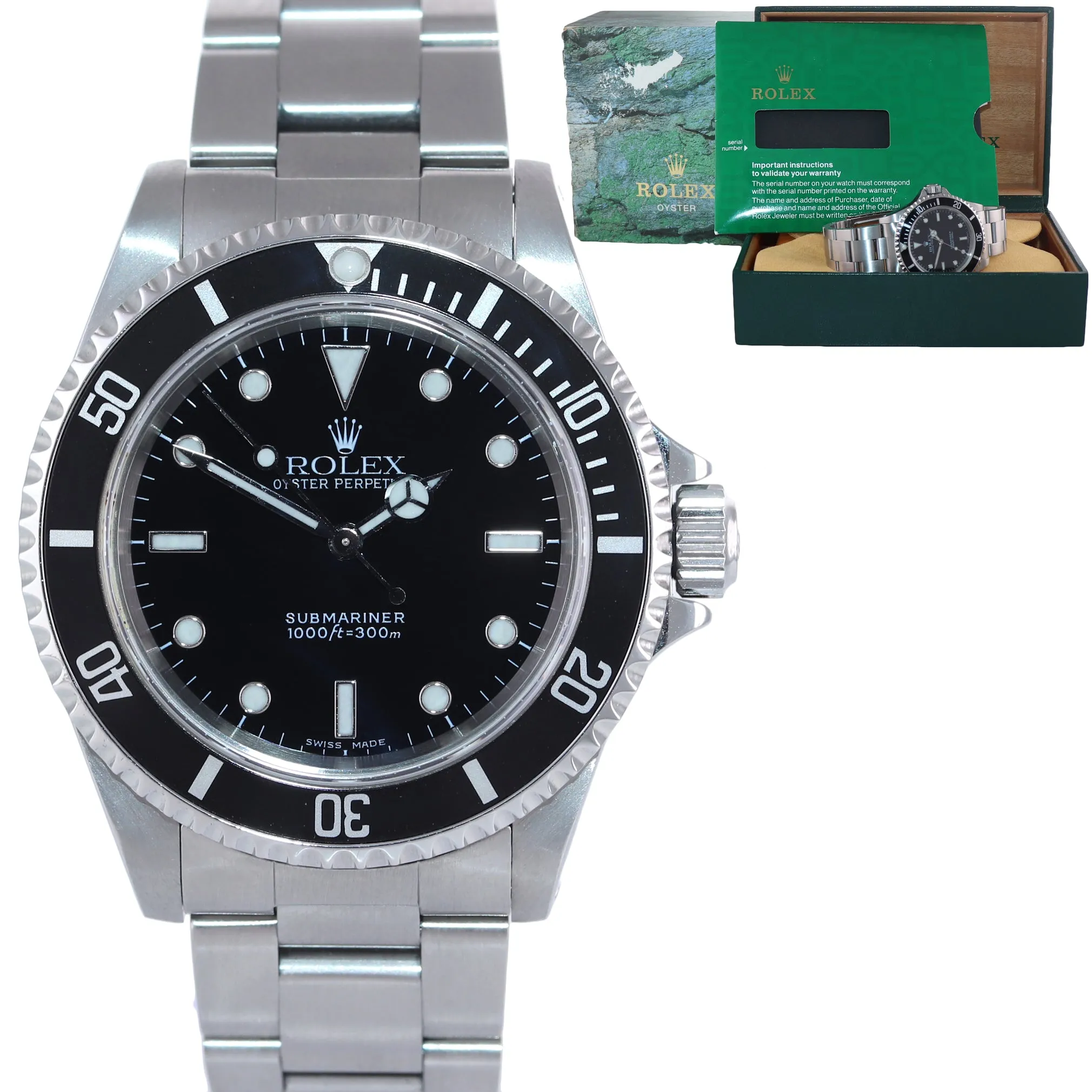 Rolex Submariner No-Date 14060m Steel Black Dial Dive 40mm Watch Box