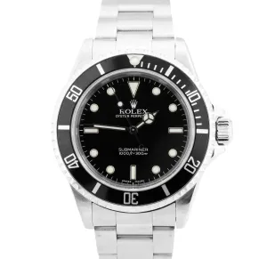 Rolex Submariner No-Date Stainless Steel 40mm Black Oyster LUME Watch 14060