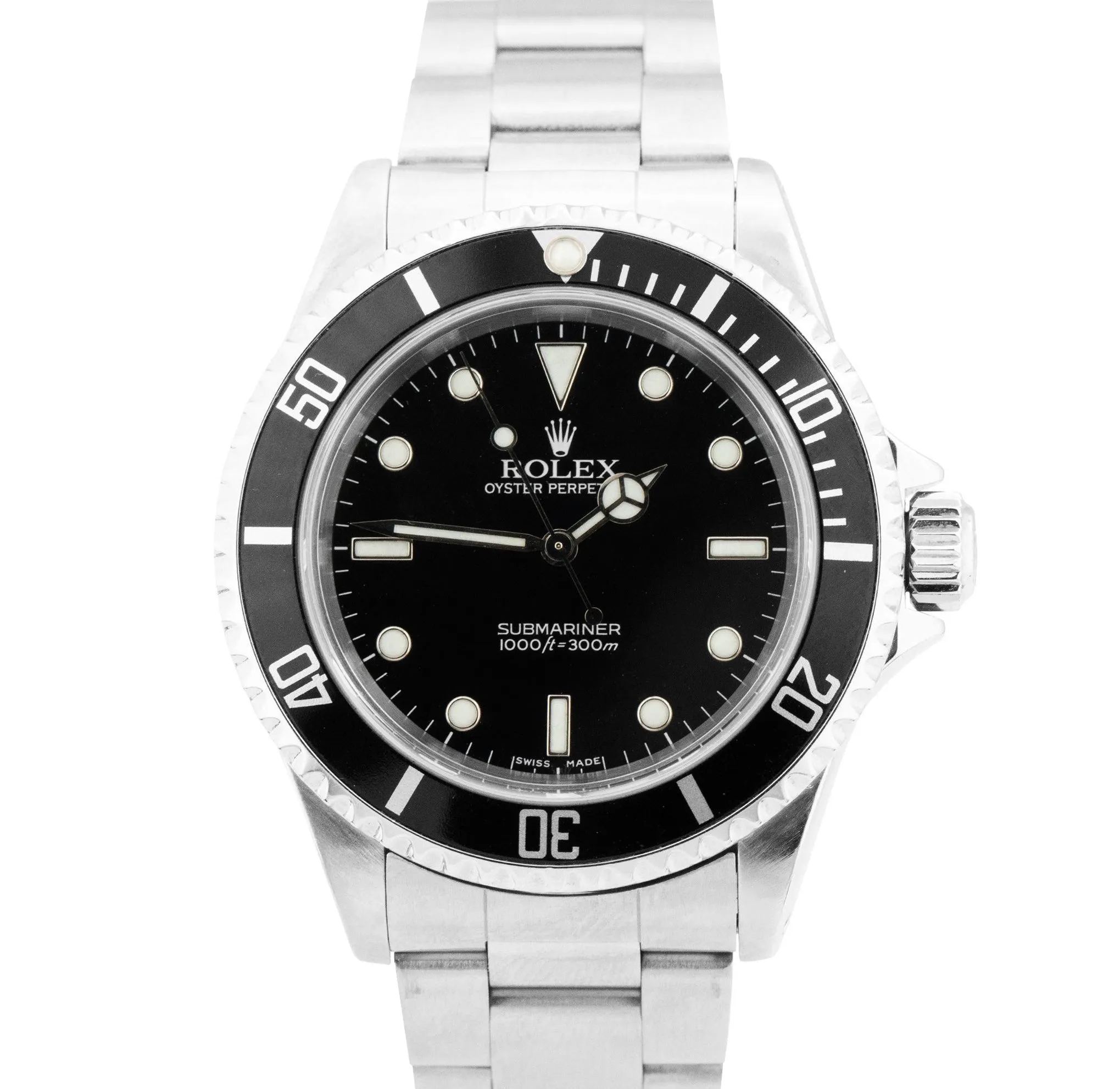 Rolex Submariner No-Date Stainless Steel 40mm Black Oyster LUME Watch 14060