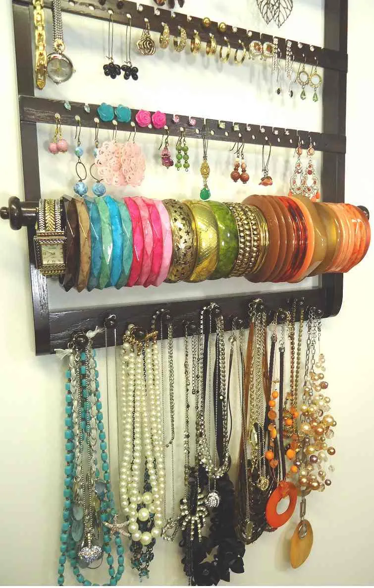 Single Bangle Jewelry Holder Organizer Cocoa Brown Oak
