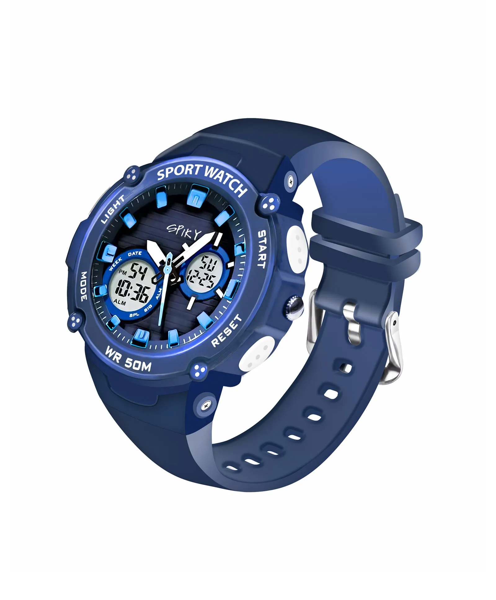 Spiky Eva29 Round Multifunctional Digital Sports Watch - Orange