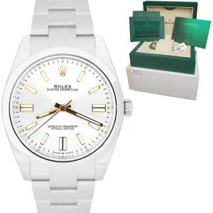 STICKERED NEW 2021 Rolex Oyster Perpetual 41mm SILVER GOLD Oyster Watch 124300