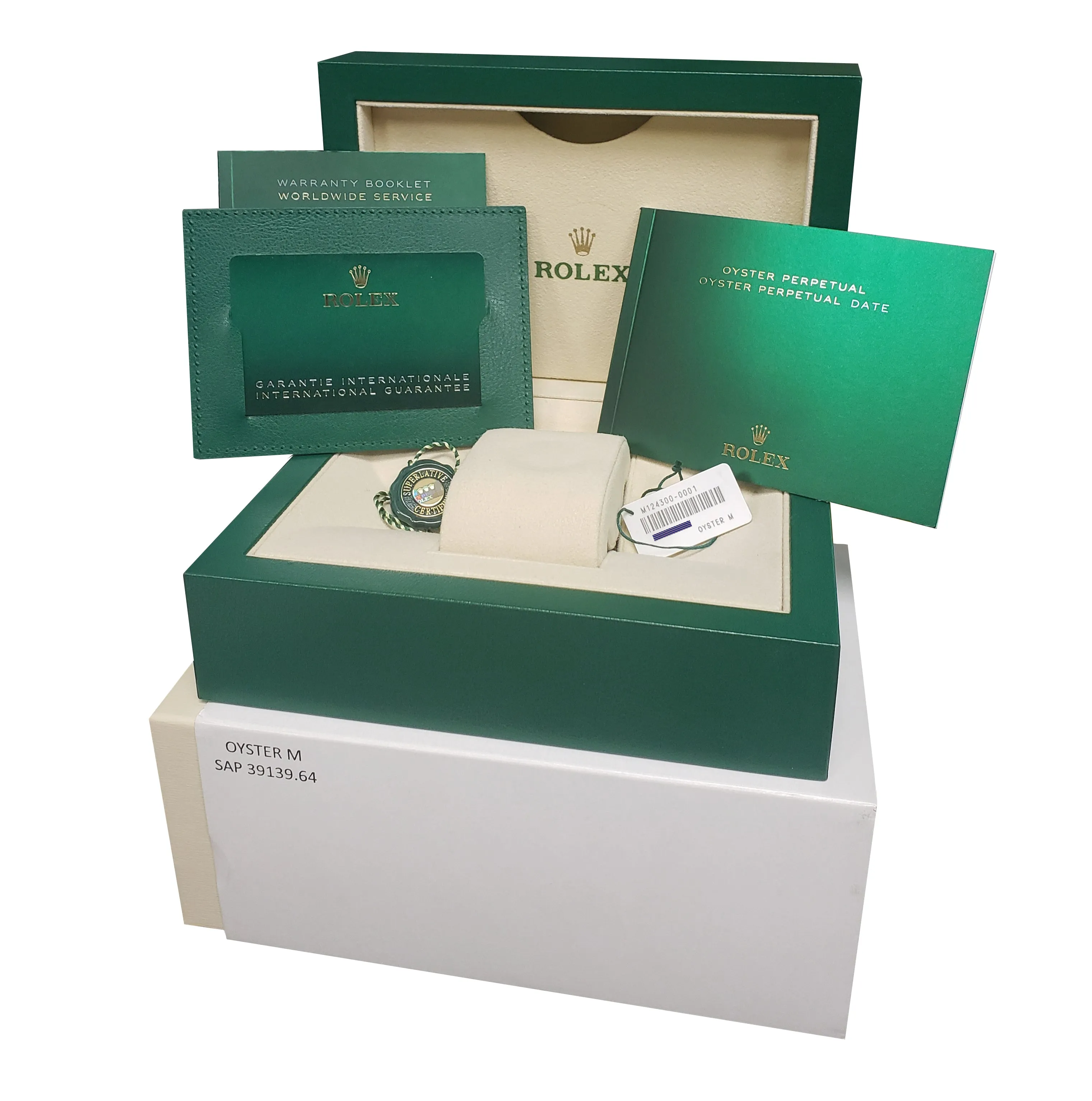 STICKERED NEW 2021 Rolex Oyster Perpetual 41mm SILVER GOLD Oyster Watch 124300