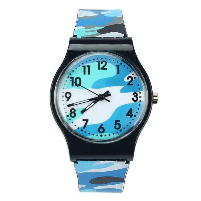 Super Quality 2018  Camouflage Children Watch Quartz Wristwatch Silicone Band  For Girls Boy  Top Brand Luxury  Watch Men