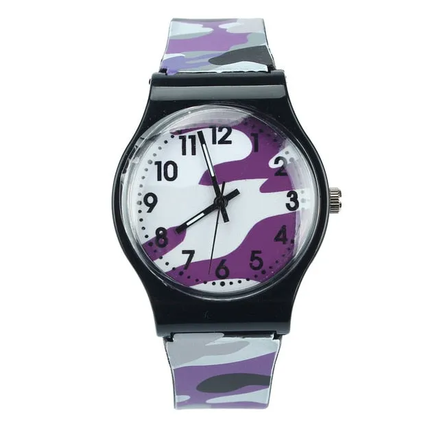 Super Quality 2018  Camouflage Children Watch Quartz Wristwatch Silicone Band  For Girls Boy  Top Brand Luxury  Watch Men