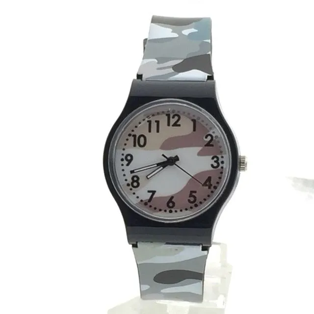 Super Quality 2018  Camouflage Children Watch Quartz Wristwatch Silicone Band  For Girls Boy  Top Brand Luxury  Watch Men