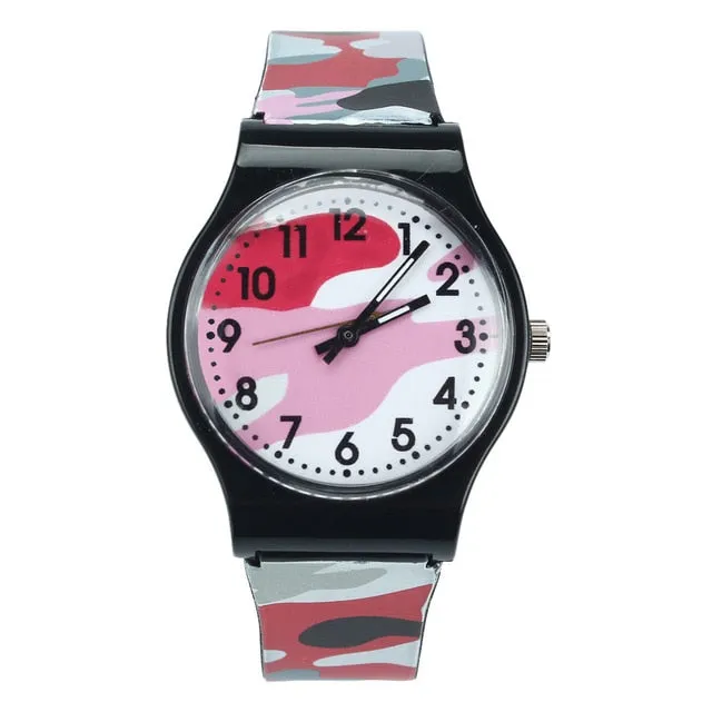Super Quality 2018  Camouflage Children Watch Quartz Wristwatch Silicone Band  For Girls Boy  Top Brand Luxury  Watch Men