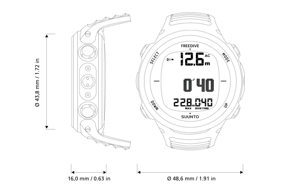 Suunto D4F Dive Computer Watch Black