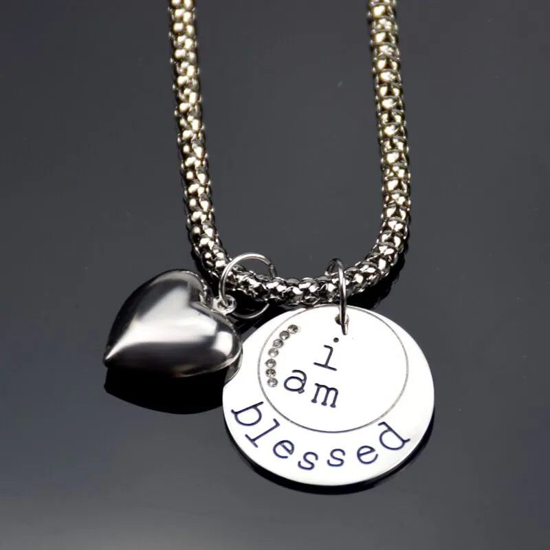 Swarovski Elements 7 Stone "I Am Blessed" Necklace