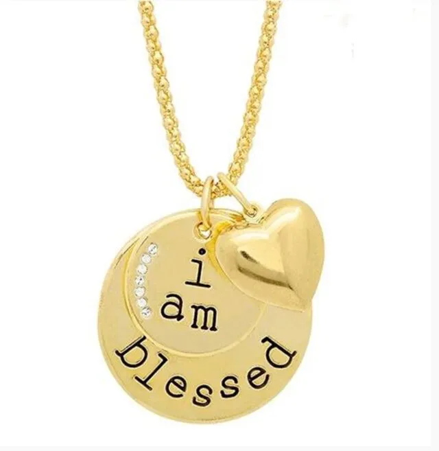 Swarovski Elements 7 Stone "I Am Blessed" Necklace