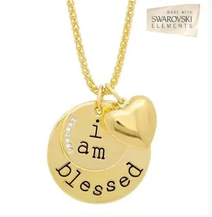 Swarovski Elements 7 Stone "I Am Blessed" Necklace