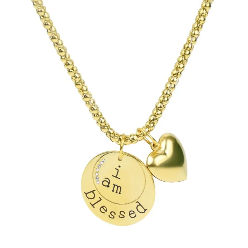 Swarovski Elements 7 Stone "I Am Blessed" Necklace