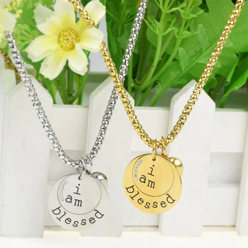 Swarovski Elements 7 Stone "I Am Blessed" Necklace
