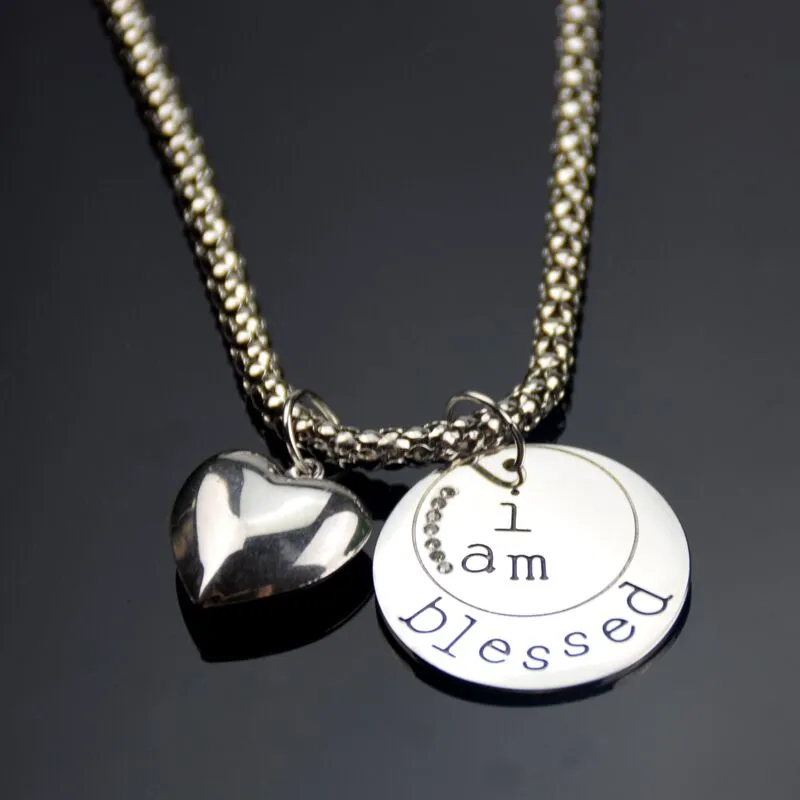 Swarovski Elements 7 Stone "I Am Blessed" Necklace