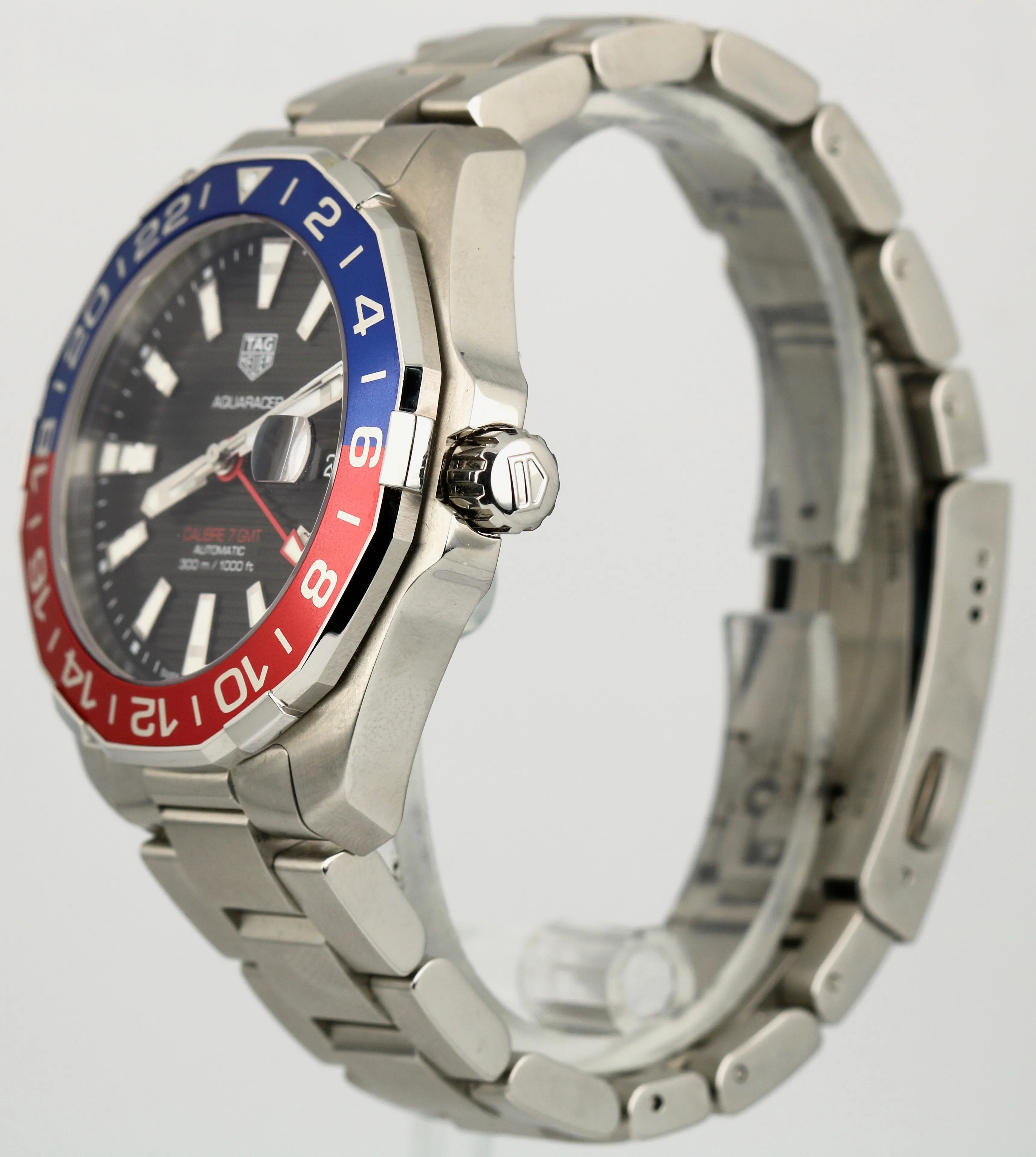 Tag Heuer Aquaracer Calibre 7 GMT Pepsi Stainless 43mm WAY201F Automatic Watch