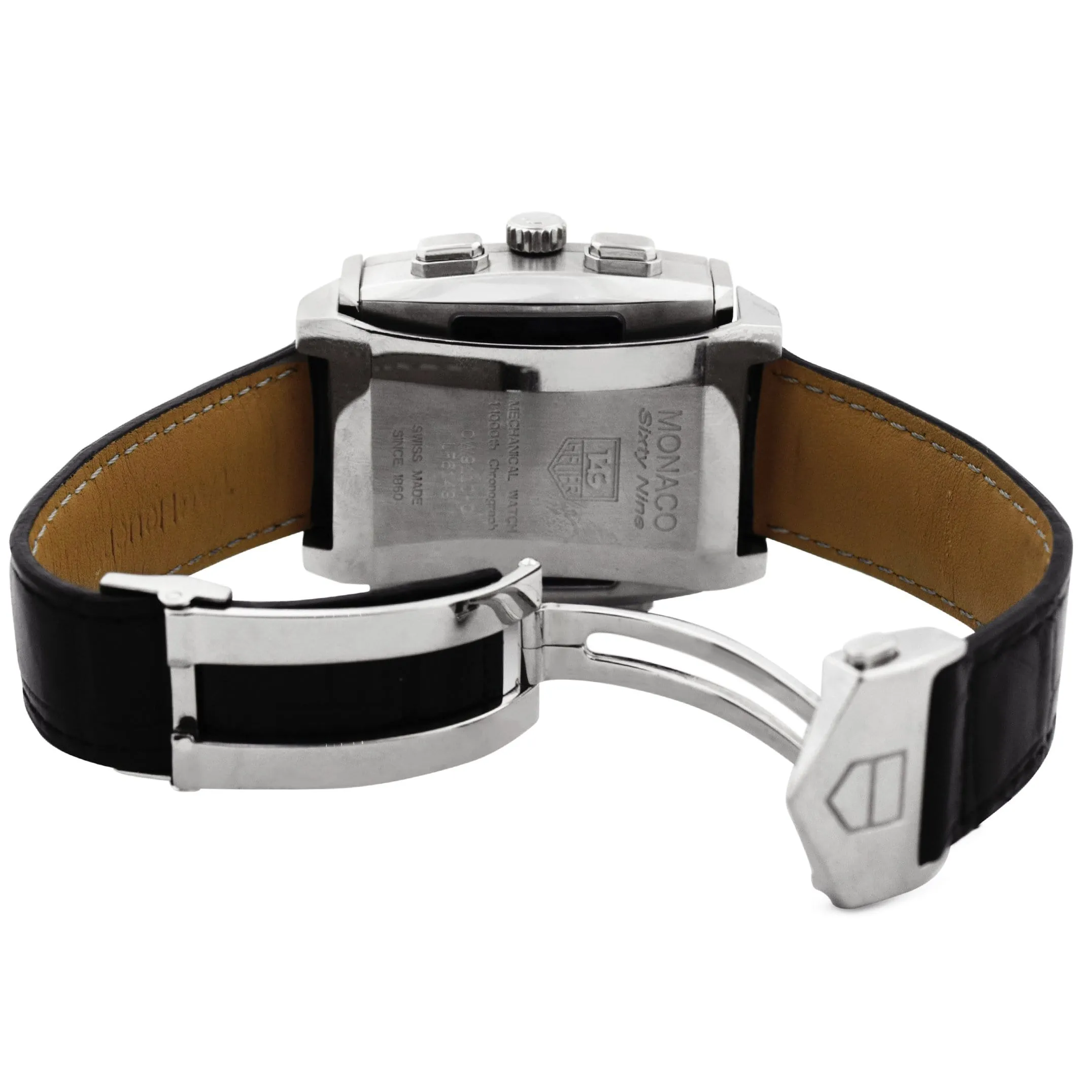 Tag Heuer Men's Monaco Sixty-Nine Stainless Steel 41x39mm Black Stick Dial & Digital Dial Rectangle Watch Reference #: CW9110-0