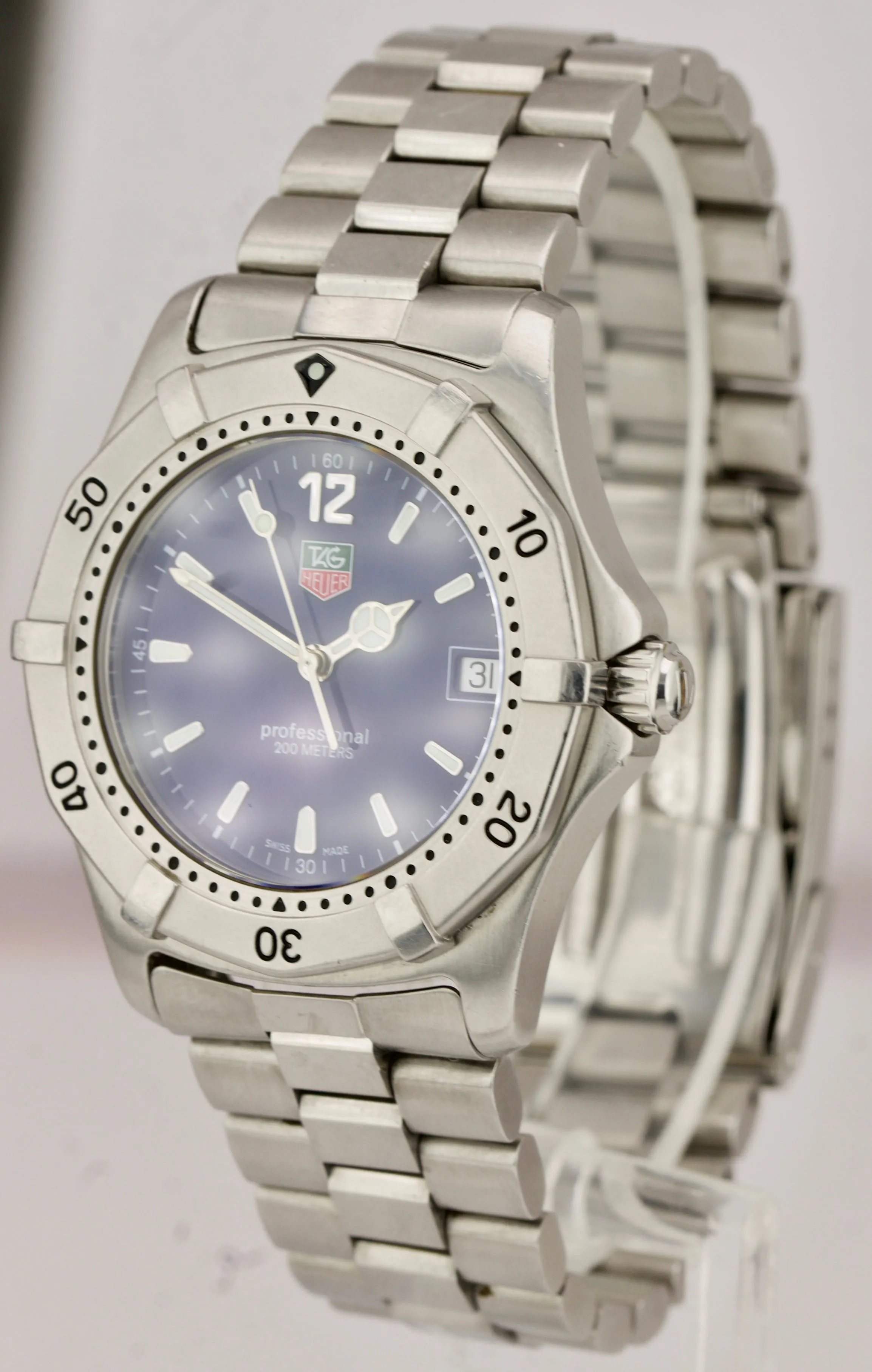 TAG Heuer Professional 200M Blue Stainless Steel 38mm Quartz Date Watch WK1113-0