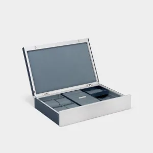 TAYLOR 4 WATCH AND JEWELRY BOX - MARINE / GREY