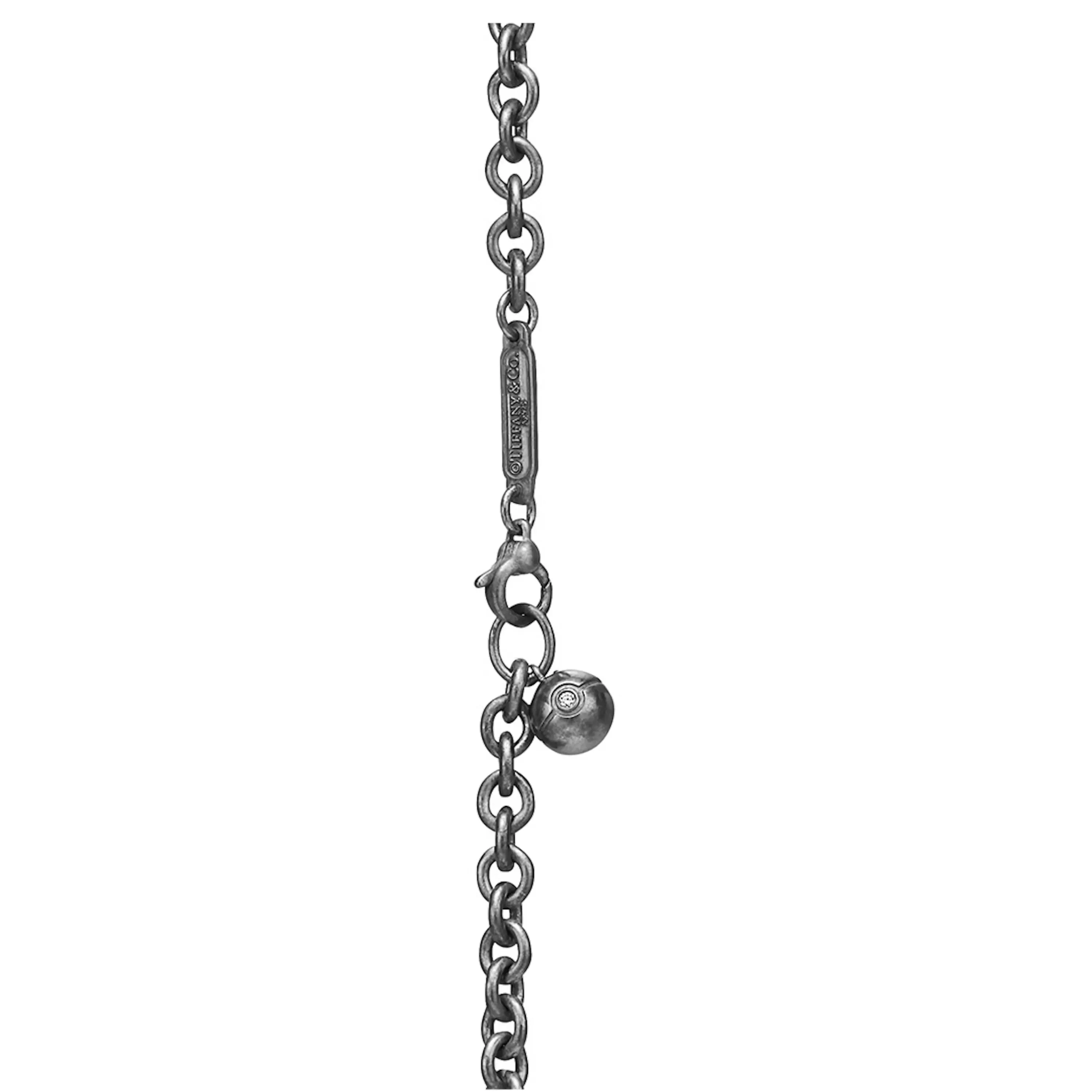 Tiffany & Arsham Studio & Pokémon Station Necklace in Oxidized Sterling Silver with Diamonds