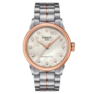 Tissot Luxury Automatic Ladies Two Tone Diamond and Mother of Pearl Dial Watch