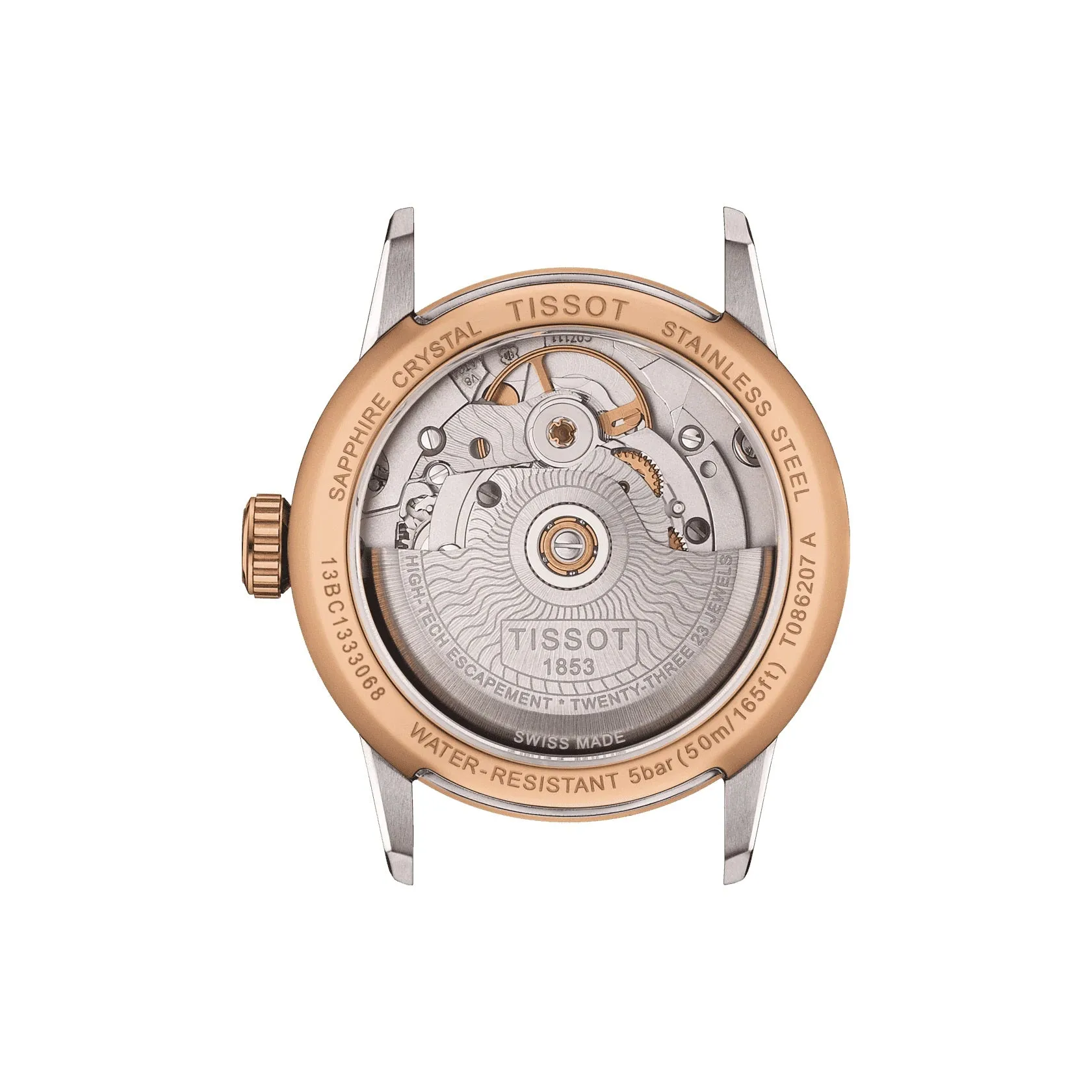 Tissot Luxury Automatic Ladies Two Tone Diamond and Mother of Pearl Dial Watch