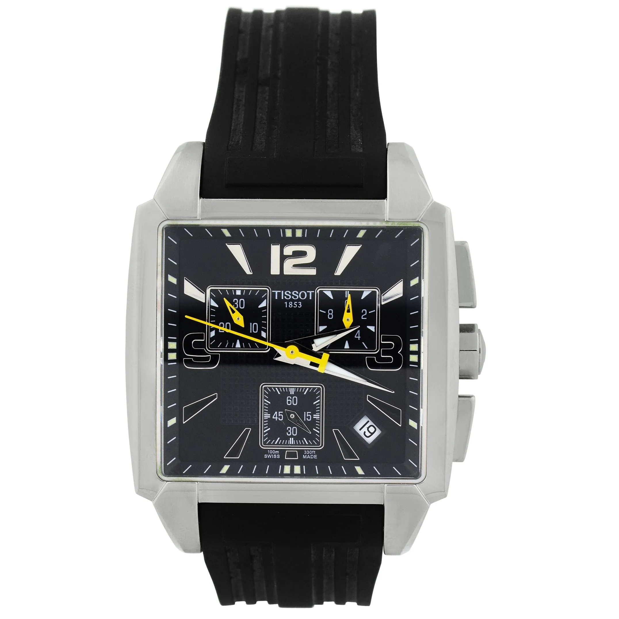 Tissot Men's T-Trend Quadrato Stainless Steel 40mmx36mm Black Stick & Arabic Dial Watch Reference #: T005.517A