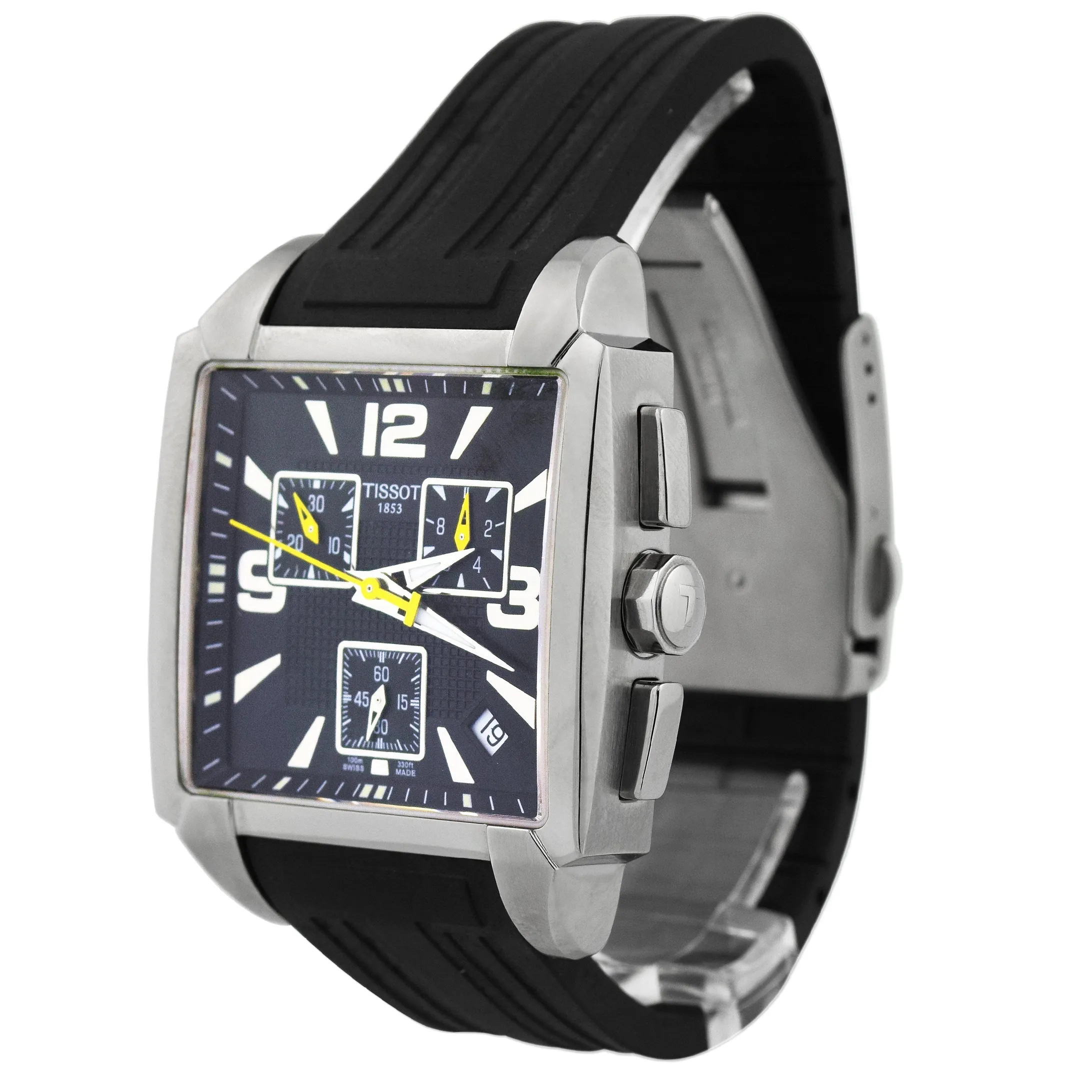 Tissot Men's T-Trend Quadrato Stainless Steel 40mmx36mm Black Stick & Arabic Dial Watch Reference #: T005.517A