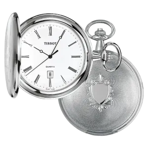 Tissot Savonette T-Pocket Savonette Clock 50mm Quartz Ottone Finish Palladio T83.6.508.13