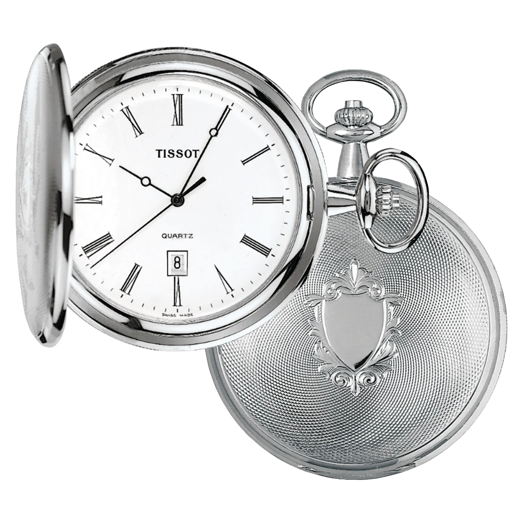 Tissot Savonette T-Pocket Savonette Clock 50mm Quartz Ottone Finish Palladio T83.6.508.13