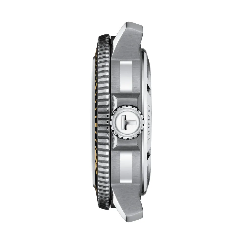 Tissot Seastar 2000 Professional Powermatic 80 Mens Stainless Steel Black Dial Rubber Strap Watch