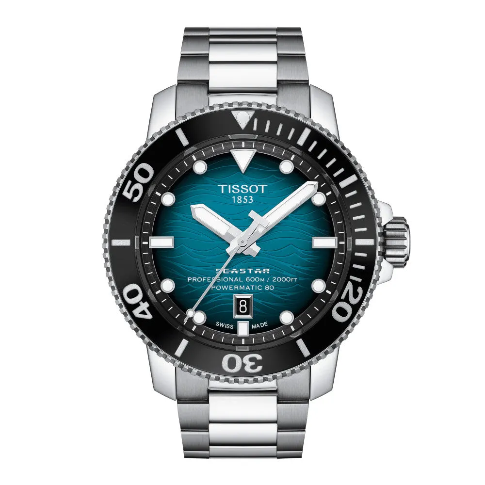 Tissot Seastar 2000 Professional Powermatic 80 Mens Stainless Steel Blue Dial Watch