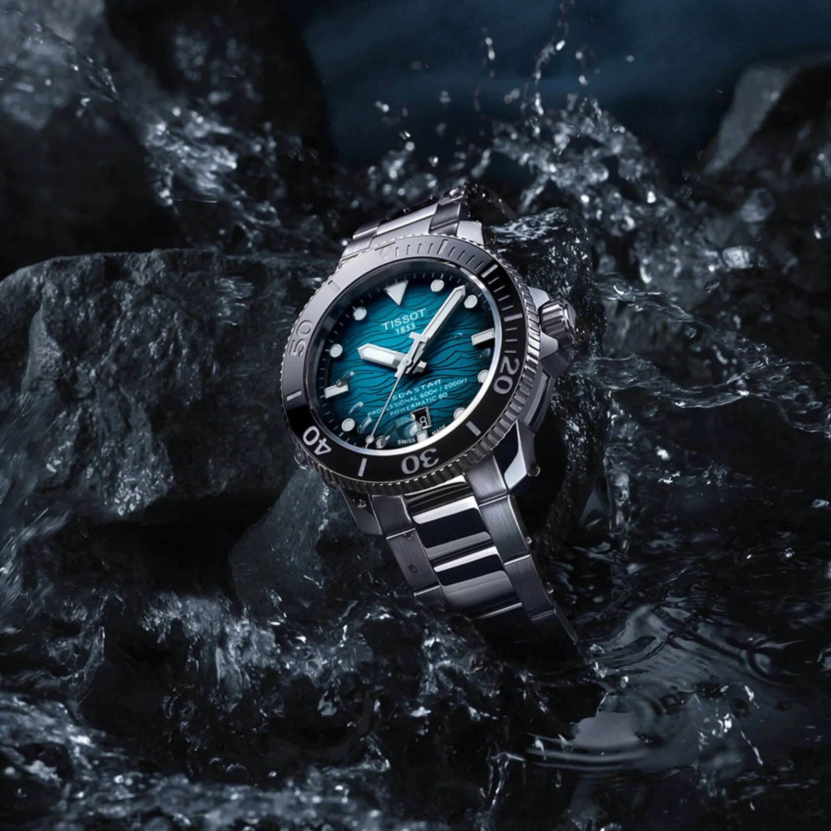 Tissot Seastar 2000 Professional Powermatic 80 Mens Stainless Steel Blue Dial Watch