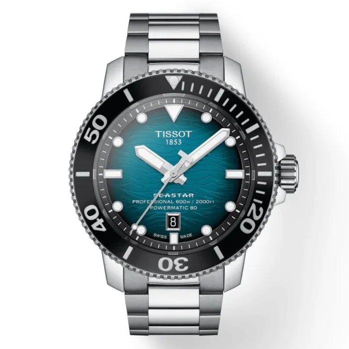 Tissot Seastar 2000 Professional Powermatic 80 Mens Stainless Steel Blue Dial Watch