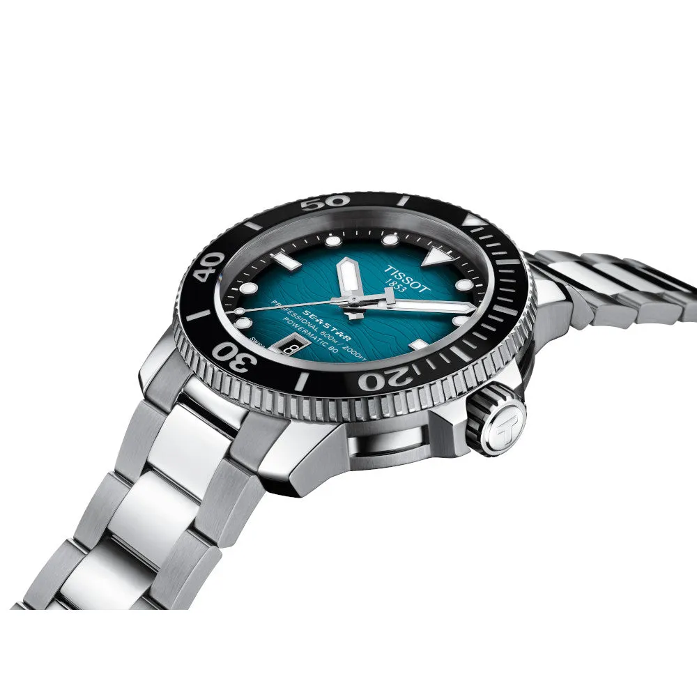 Tissot Seastar 2000 Professional Powermatic 80 Mens Stainless Steel Blue Dial Watch