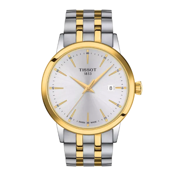 Tissot T-Classic Two-Tone Stainless Steel Silver Dial Quartz Watch for Gents - T129.410.22.031.00
