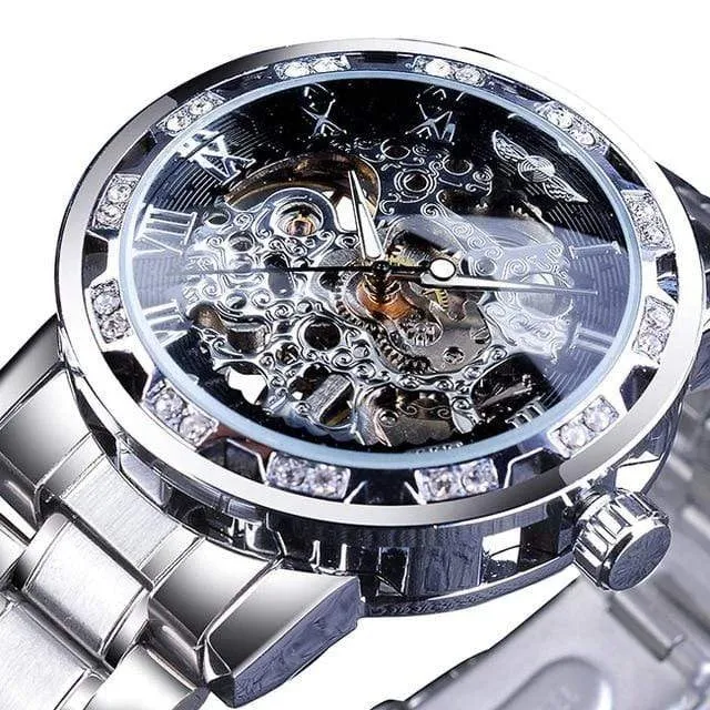 Transparent Diamond Luminous Luxury Skeleton Wrist Watch