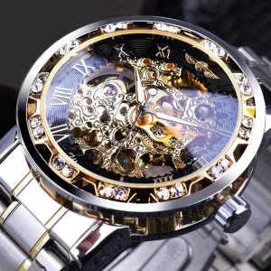 Transparent Diamond Luminous Luxury Skeleton Wrist Watch