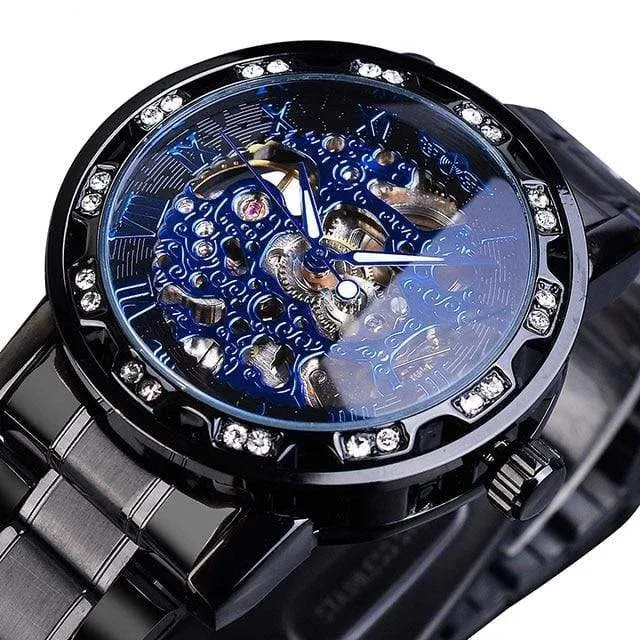 Transparent Diamond Luminous Luxury Skeleton Wrist Watch