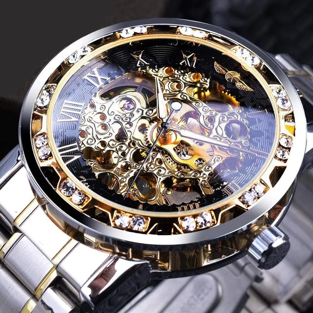 Transparent Diamond Luminous Luxury Skeleton Wrist Watch