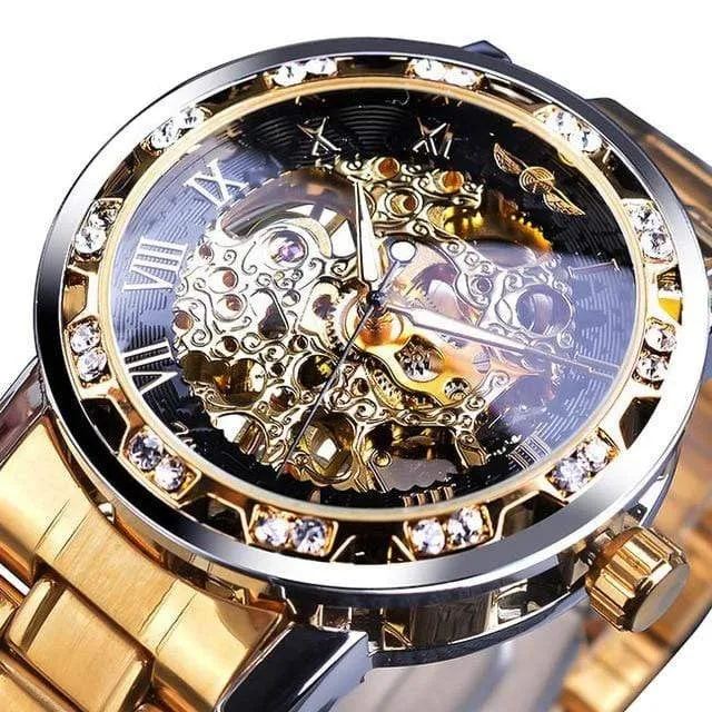 Transparent Diamond Luminous Luxury Skeleton Wrist Watch