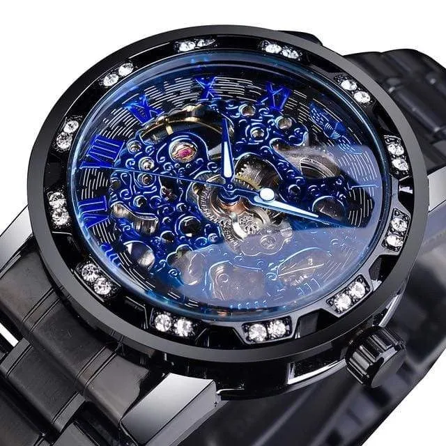 Transparent Diamond Luminous Luxury Skeleton Wrist Watch