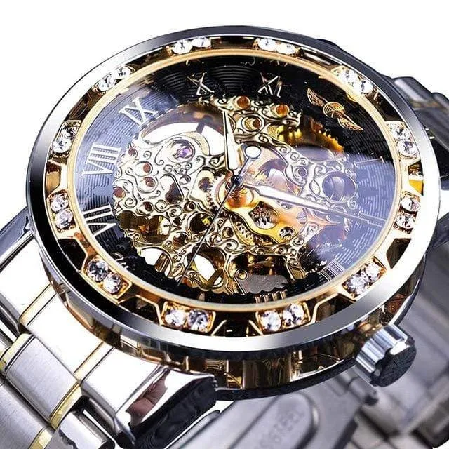 Transparent Diamond Luminous Luxury Skeleton Wrist Watch