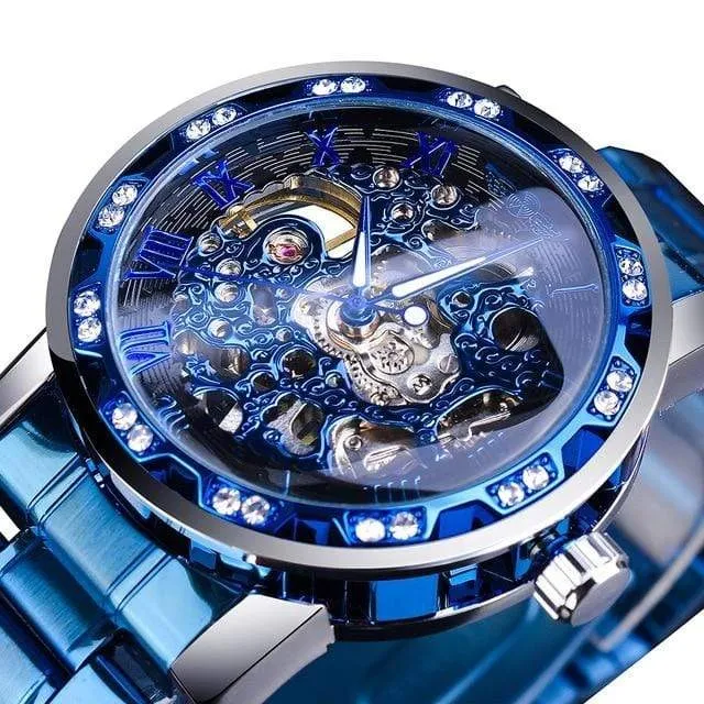 Transparent Diamond Luminous Luxury Skeleton Wrist Watch