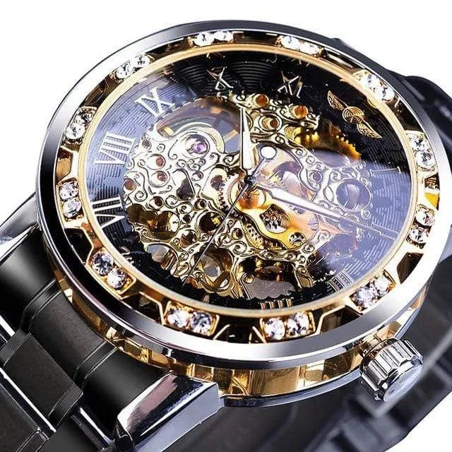 Transparent Diamond Luminous Luxury Skeleton Wrist Watch