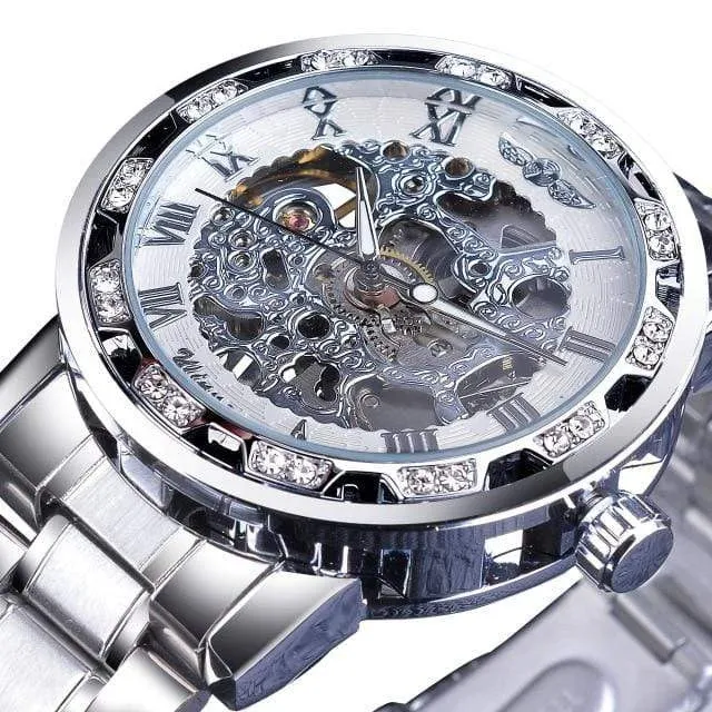Transparent Diamond Luminous Luxury Skeleton Wrist Watch