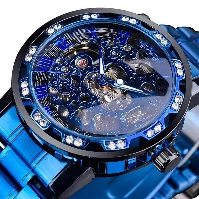 Transparent Diamond Luminous Luxury Skeleton Wrist Watch