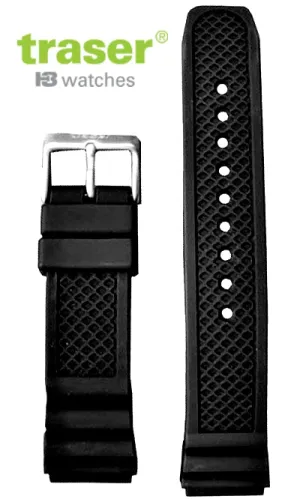 Traser Genuine OEM Signature Rubber Dive Strap, 22mm, model T3, 105693