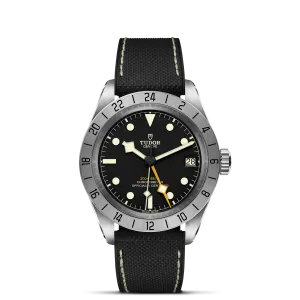 TUDOR Black Bay Pro 39mm Case, Black Dial, Hybrid Rubber and Leather Bracelet (M79470-0003)