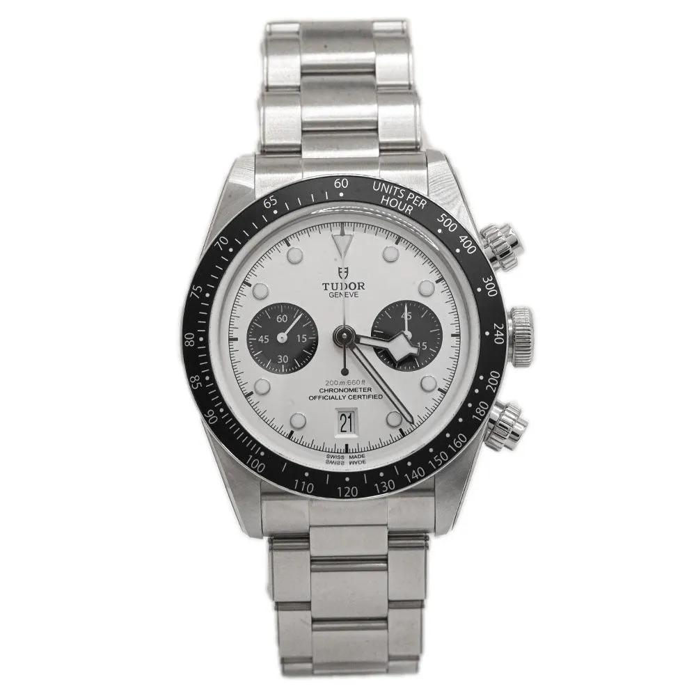 Tudor Men's Black Bay Chrono Stainless Steel 41mm White Chronograph Dial Watch Reference #: 79360N